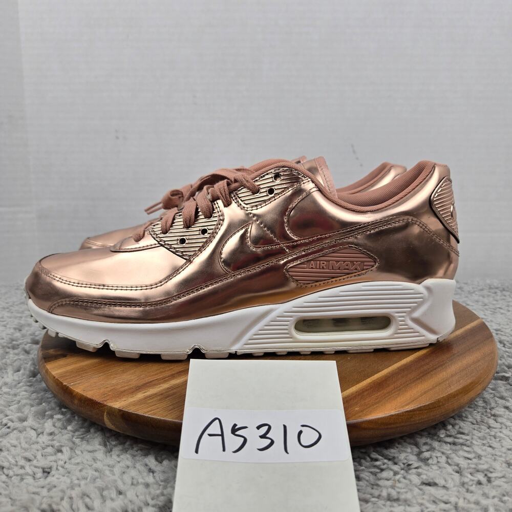Nike Women 13.5 Air Max 90 SP Metallic Pack Rose Gold Daily Sneaker CQ6639-600